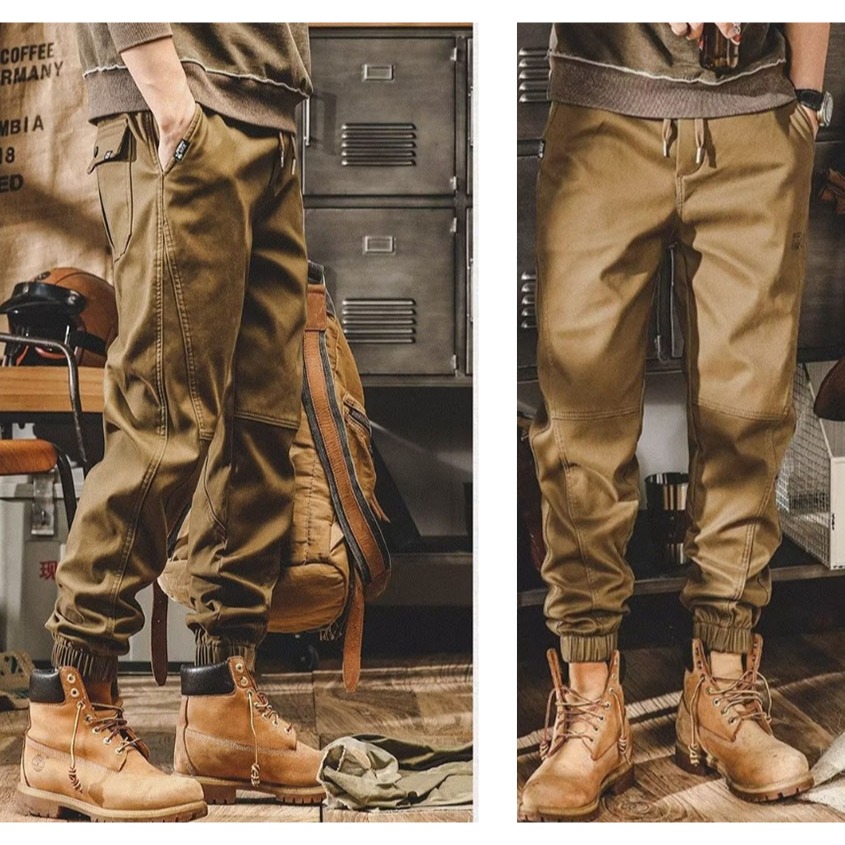 ~子甄彣璟~復古潮流 痞帥 哈倫褲 休閑褲 軍褲 戰術褲 束腳褲 工裝褲 工作褲 九分褲 褲子 長褲-細節圖8