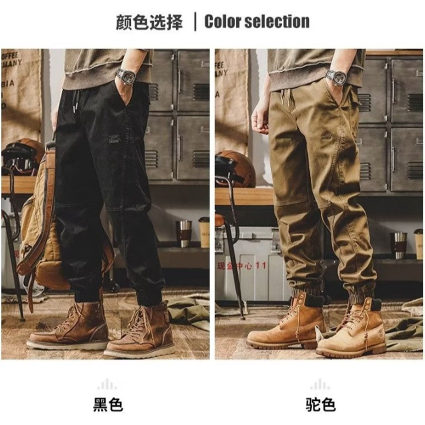 ~子甄彣璟~復古潮流 痞帥 哈倫褲 休閑褲 軍褲 戰術褲 束腳褲 工裝褲 工作褲 九分褲 褲子 長褲-細節圖9