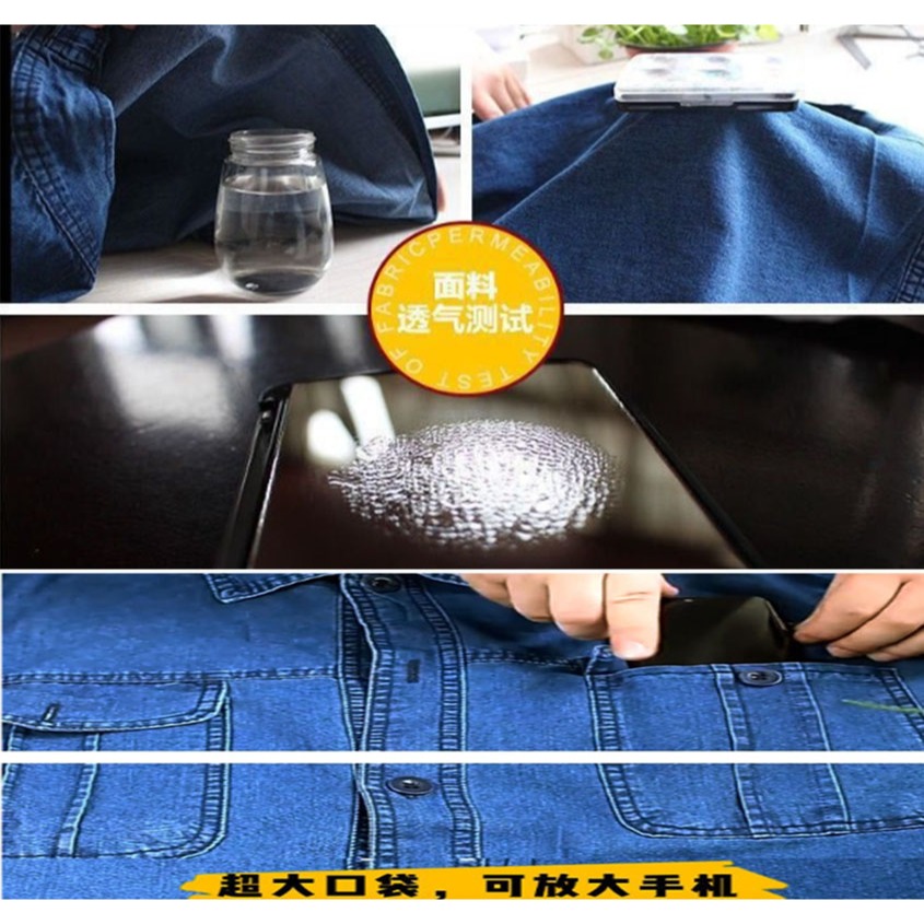 ~子甄彣璟~夏季 時尚工裝 工作服 防燙 防火花 耐磨 電焊 西工 車床 電機 汽車 建築 工地 工作衣 勞保服-細節圖3