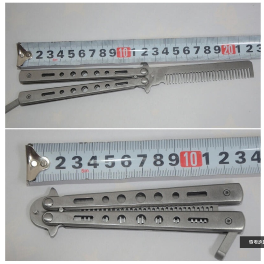 ~子甄彣璟~蝴蝶梳 花式翻轉 甩梳 扁梳 魔法梳 蝴蝶刀梳子 折疊梳 蝴蝶刀造型梳 不鏽鋼梳 梳子 油頭梳 剪髮刀-細節圖3