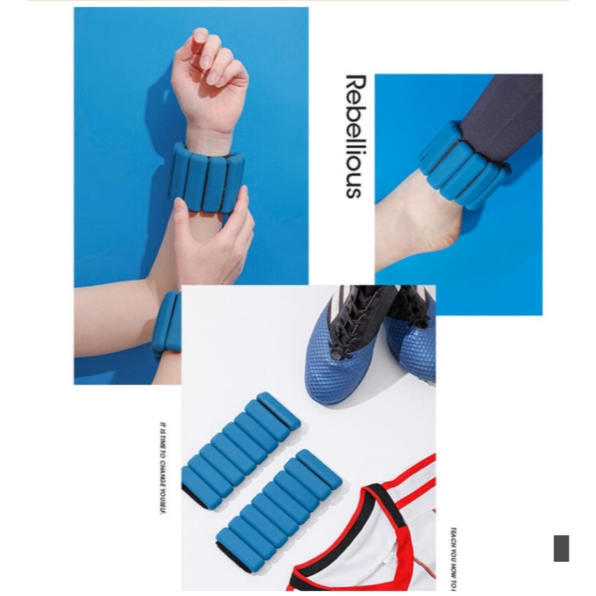 ~子甄彣璟~負重手環 硅膠 鉛塊 防水 防汗 可調節 運動 健身 重量訓練 手腕帶 腳環 跑步 手環 沙袋包 手腕沙袋-細節圖2