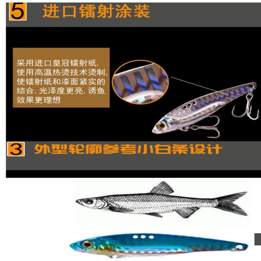 ~子甄彣璟~龍牙 鐵板 VIB 亮片 仿生魚 魚餌 假餌 仿生餌 誘餌 小魚 擬餌 釣魚 金屬 魚餌 路亞餌 米諾-細節圖4