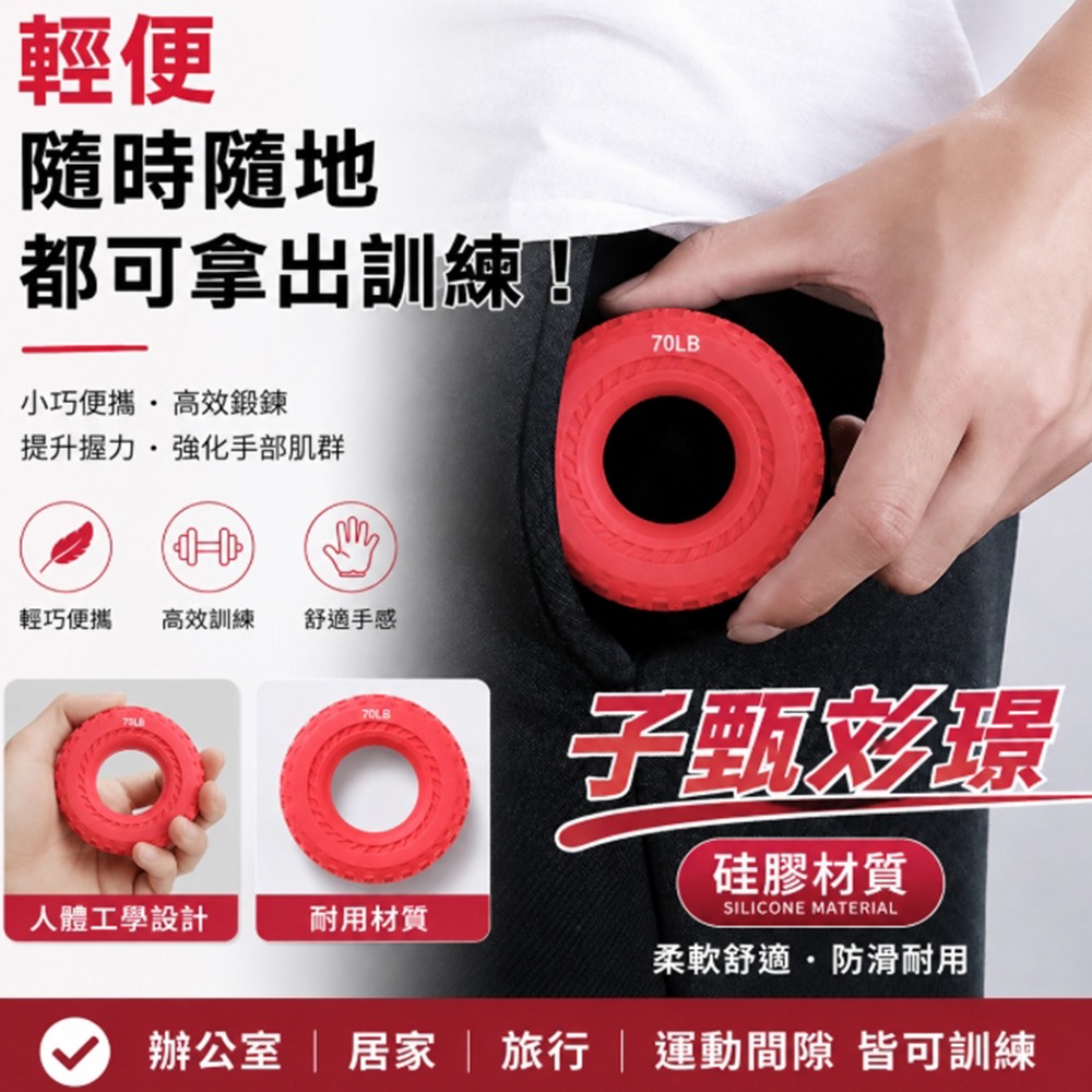 ~子甄彣璟~握力圈 握力器 握力環 握力訓練器 手指訓練 指力訓練 手部復健 康複 握力球 健身 腕力 臂力訓練 多磅數-細節圖2