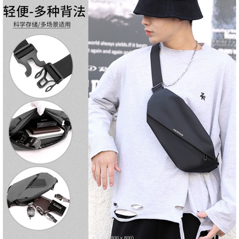 ~子甄彣璟~單肩包1100-20 胸包 多功能大容量 運動腰包 斜挎包 旅行包 防潑水 背包 錢包 腰包-規格圖10