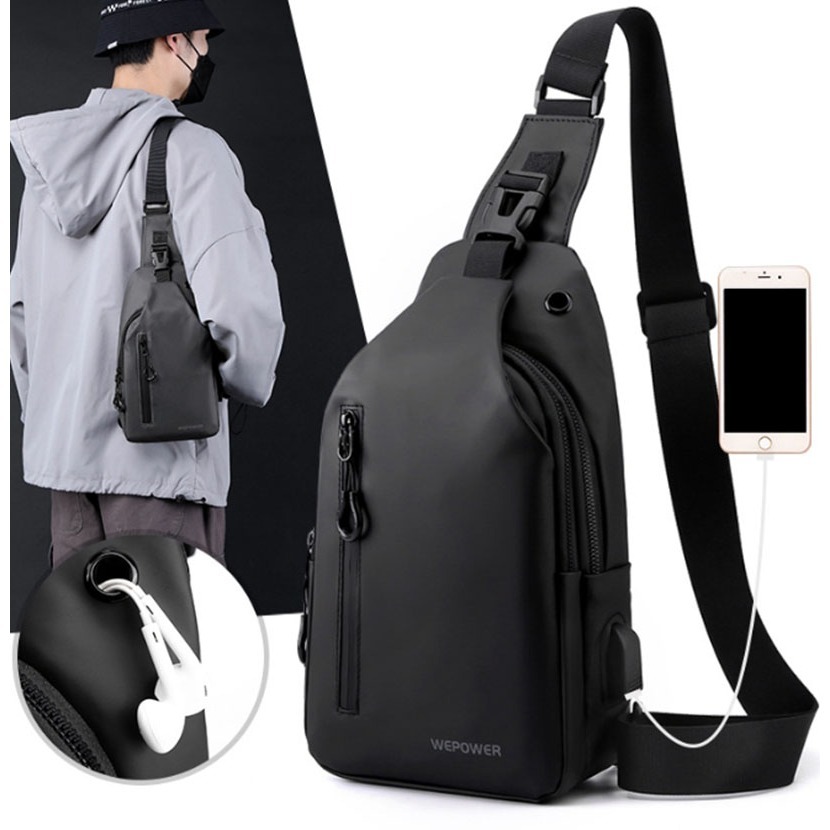 ~子甄彣璟~側背包1100-28 斜挎包 多功能大容量 斜背包 胸包 旅行包 防潑水 背包 錢包 單肩包 側肩包-細節圖2