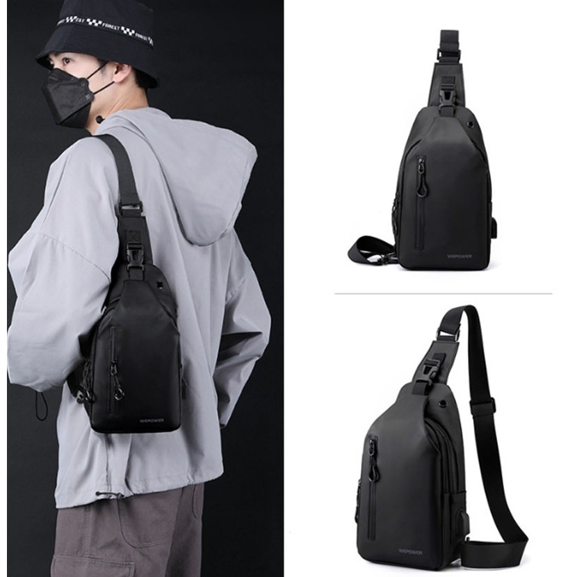 ~子甄彣璟~側背包1100-28 斜挎包 多功能大容量 斜背包 胸包 旅行包 防潑水 背包 錢包 單肩包 側肩包-細節圖3