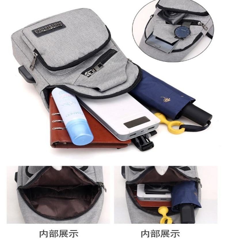 ~子甄彣璟~側背包Mei斜挎包 多功能大容量 斜背包 胸包 旅行包 防潑水 背包 錢包 單肩包 側肩包-細節圖3