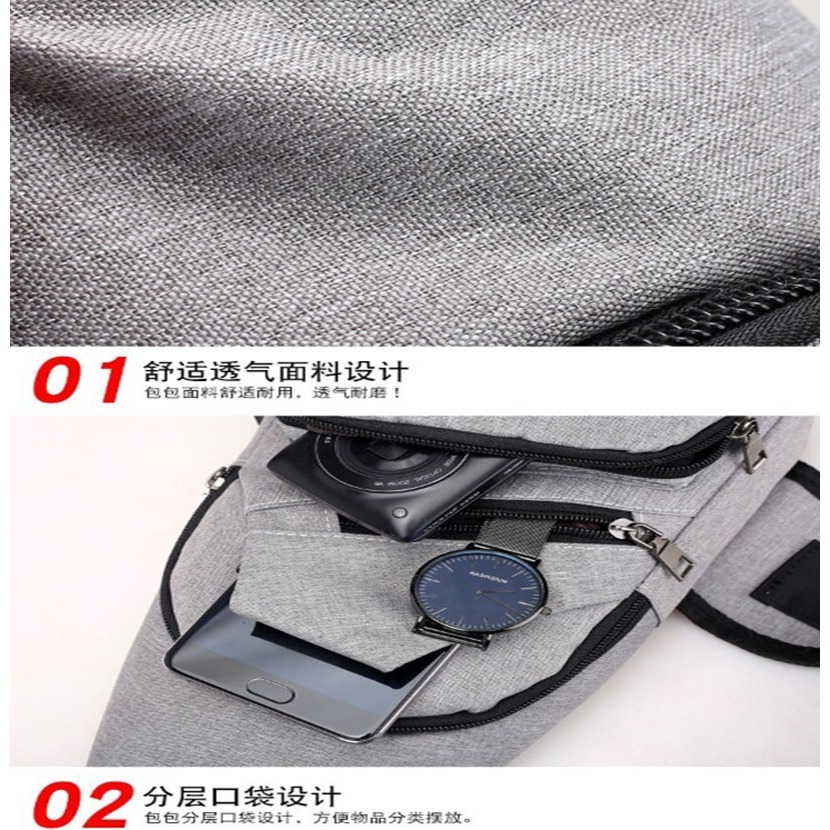 ~子甄彣璟~側背包Mei斜挎包 多功能大容量 斜背包 胸包 旅行包 防潑水 背包 錢包 單肩包 側肩包-細節圖9