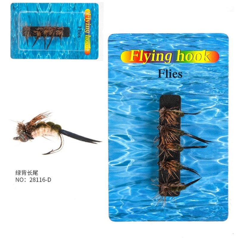 ~子甄彣璟~格裡菲斯 昆蟲 仿真餌 一盒5只卡裝飛蠅鉤 飛釣 擬餌 仿生餌 飛蠅鉤 仿生 飛蠅 蒼蠅 路亞假餌 毛鉤 路-細節圖7