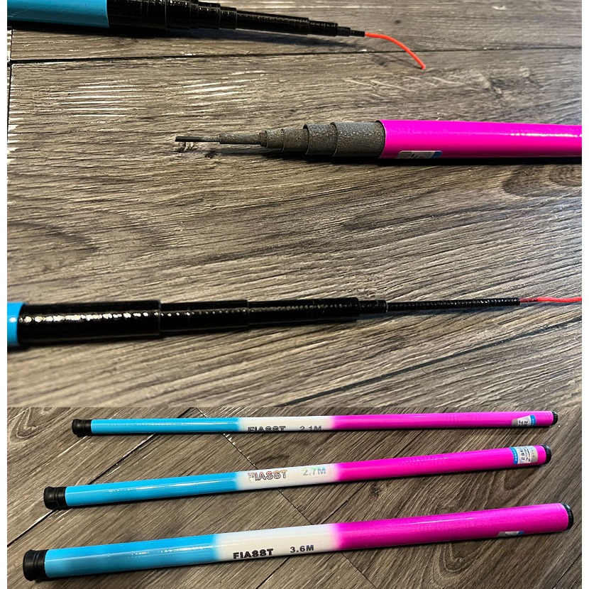 ~子甄彣璟~冰藍粉 28調 新手釣竿 小物竿 魚竿 超短迷你手竿 釣魚竿 溪流竿 釣蝦竿 玻璃鋼魚竿-細節圖4
