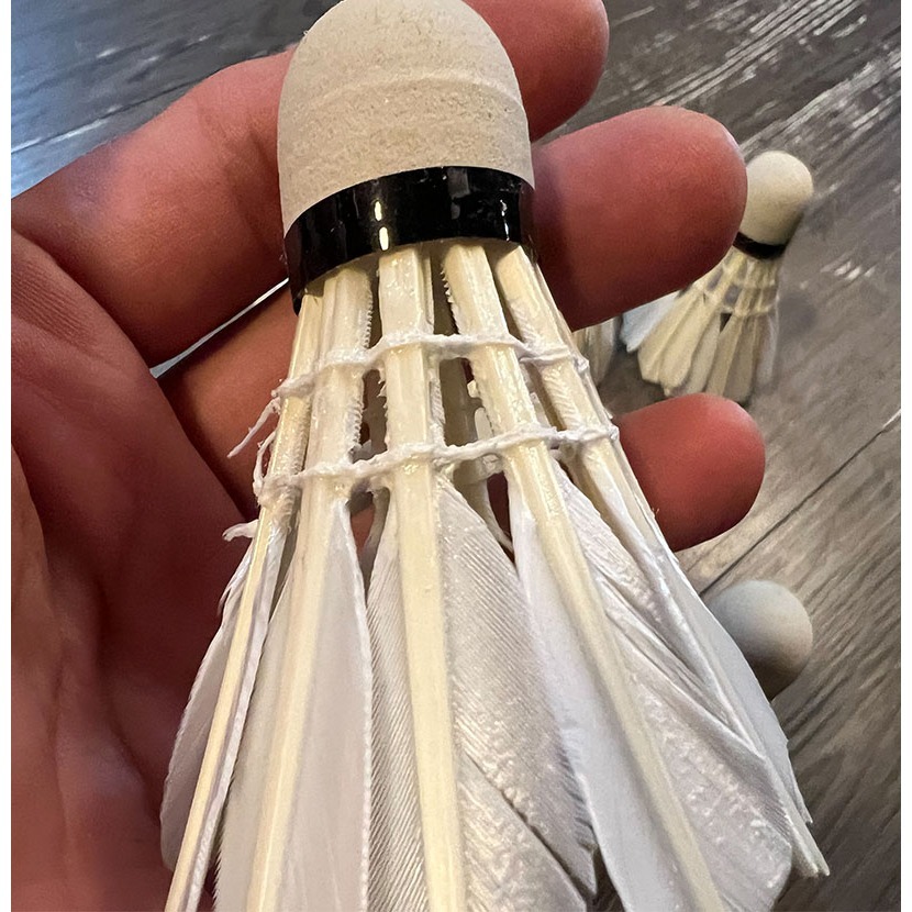 ~子甄彣璟~羽毛球 粗白鵝毛 飛行穩定 娛樂訓練球 訓練用球 耐打不易爛 鴨毛球 軟木球 練習 羽球-細節圖9