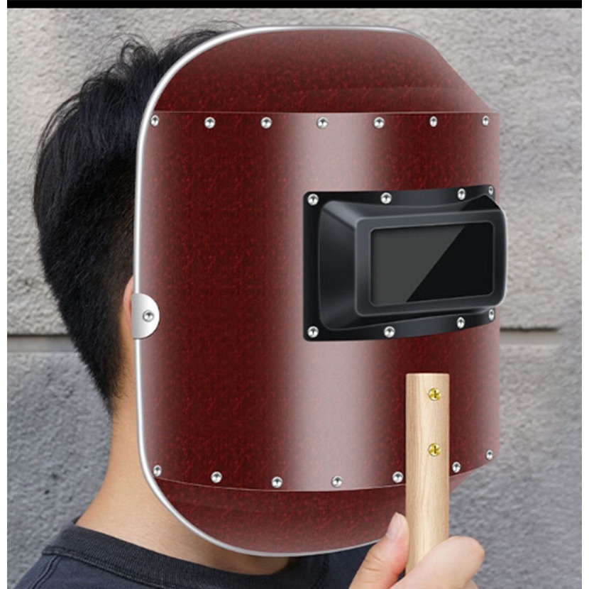 ~子甄彣璟~升級金屬框 電焊面罩 手持一體式 防護 焊工 電銲 焊接 氬弧 CO2 焊工面具 防強光 耐高溫-細節圖3