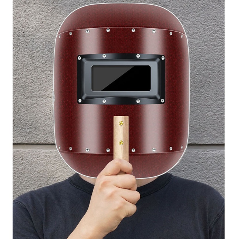 ~子甄彣璟~升級金屬框 電焊面罩 手持一體式 防護 焊工 電銲 焊接 氬弧 CO2 焊工面具 防強光 耐高溫-細節圖7