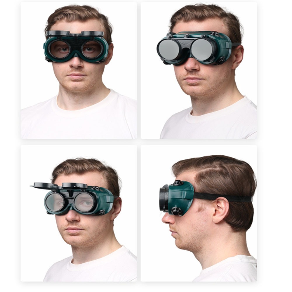 ~子甄彣璟~雙翻電焊眼鏡 防護眼鏡 防衝擊 護目鏡 焊工 焊接 電銲 防塵 眼鏡 防風鏡 防護眼睛-細節圖2