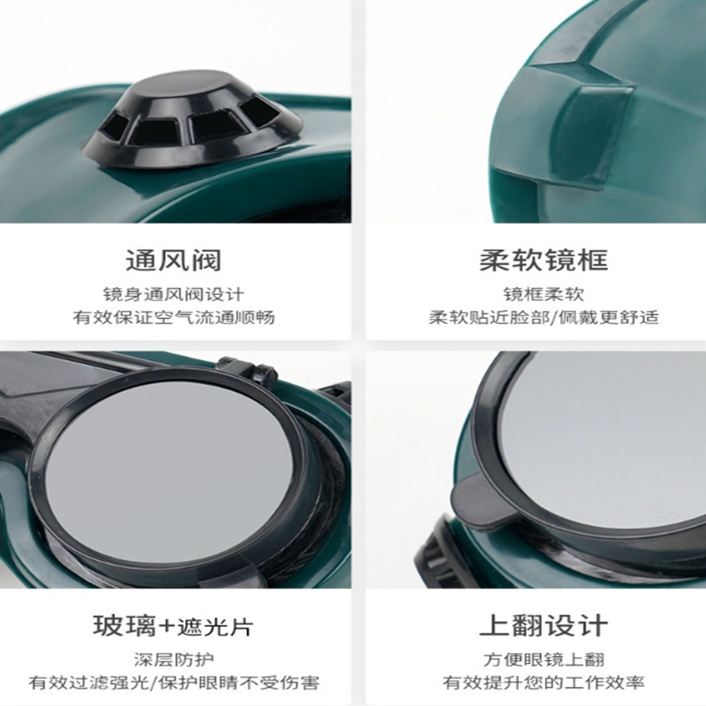 ~子甄彣璟~雙翻電焊眼鏡 防護眼鏡 防衝擊 護目鏡 焊工 焊接 電銲 防塵 眼鏡 防風鏡 防護眼睛-細節圖3