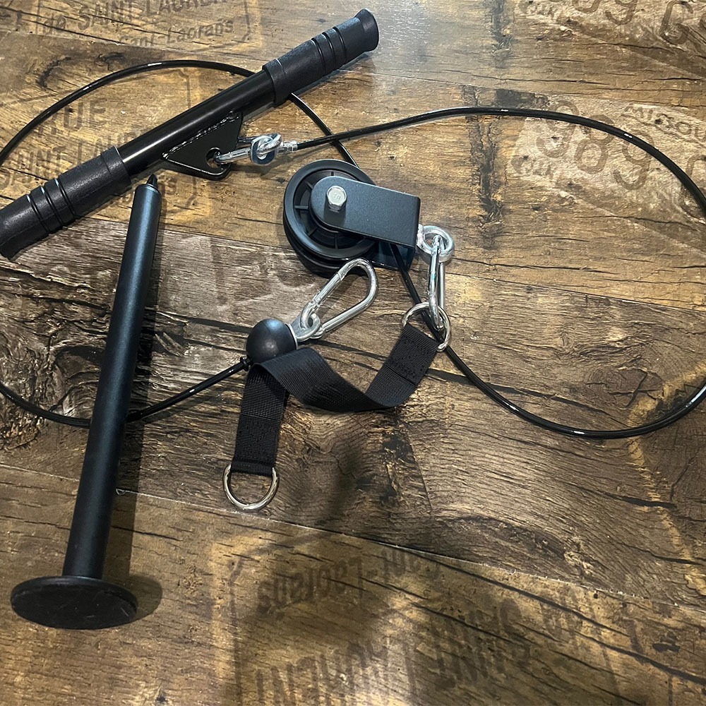 ~子甄彣璟~自制健身器材 健身房 改裝 配件 DIY 家用高位下拉飛鳥 器械滑輪 鋼絲繩 鈴片托-細節圖6