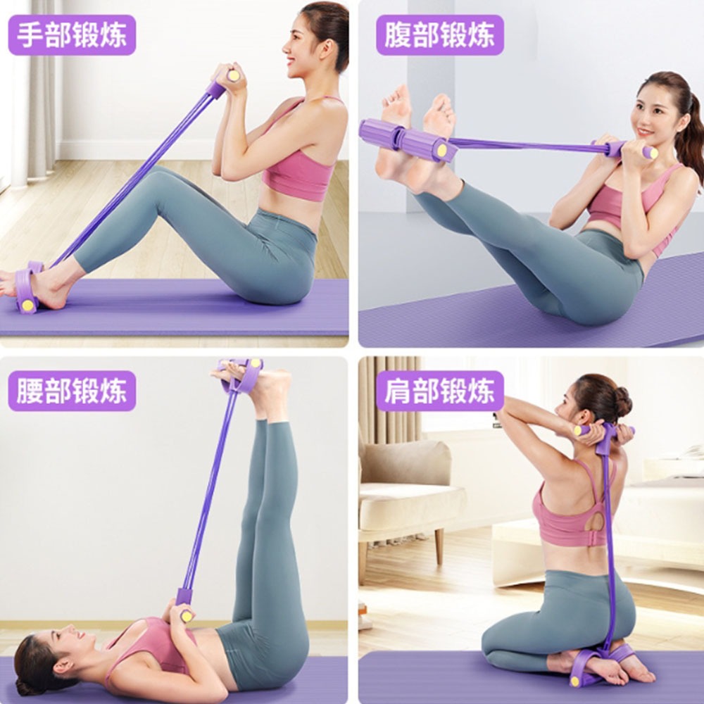 ~廣隆~促銷中-4管 6管腳蹬 拉力器 拉力繩 彈力繩 手臂訓練 力量訓練器 室內健身器材 運動健身 仰臥起坐輔助-細節圖3