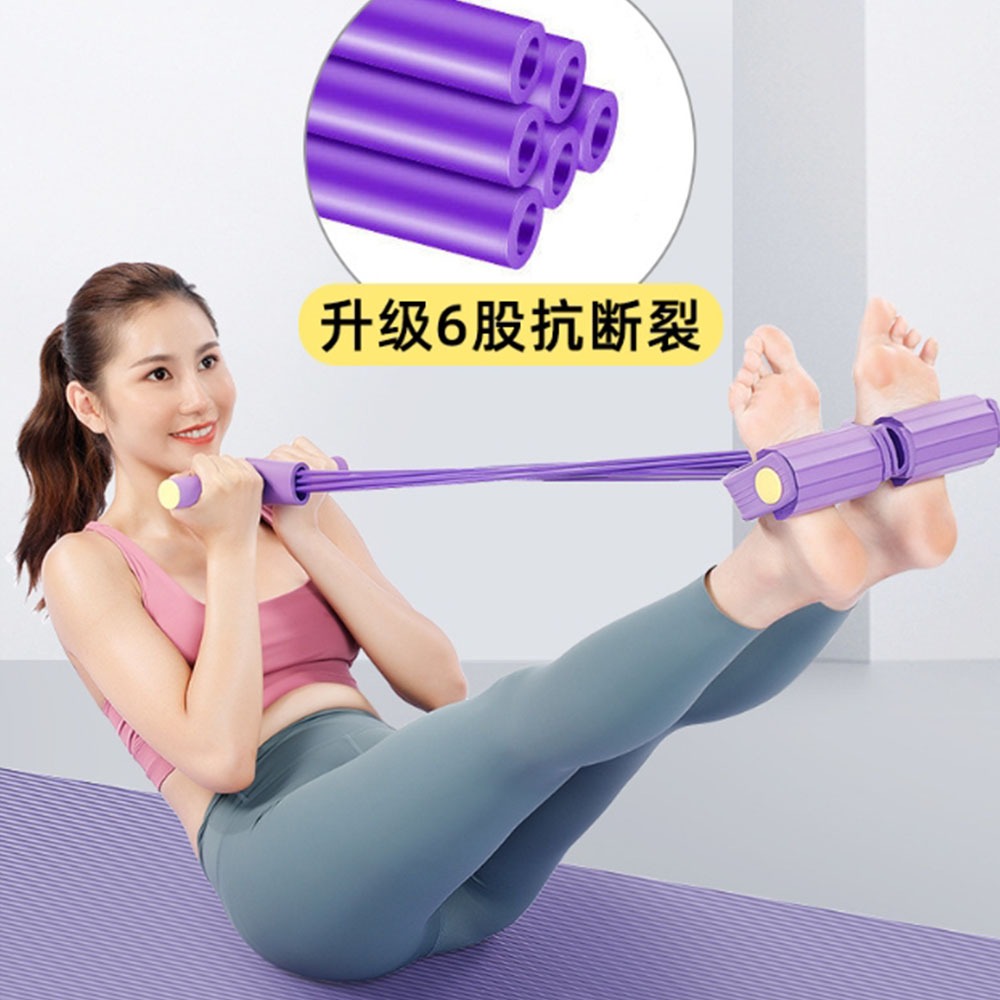 ~廣隆~促銷中-4管 6管腳蹬 拉力器 拉力繩 彈力繩 手臂訓練 力量訓練器 室內健身器材 運動健身 仰臥起坐輔助-細節圖4