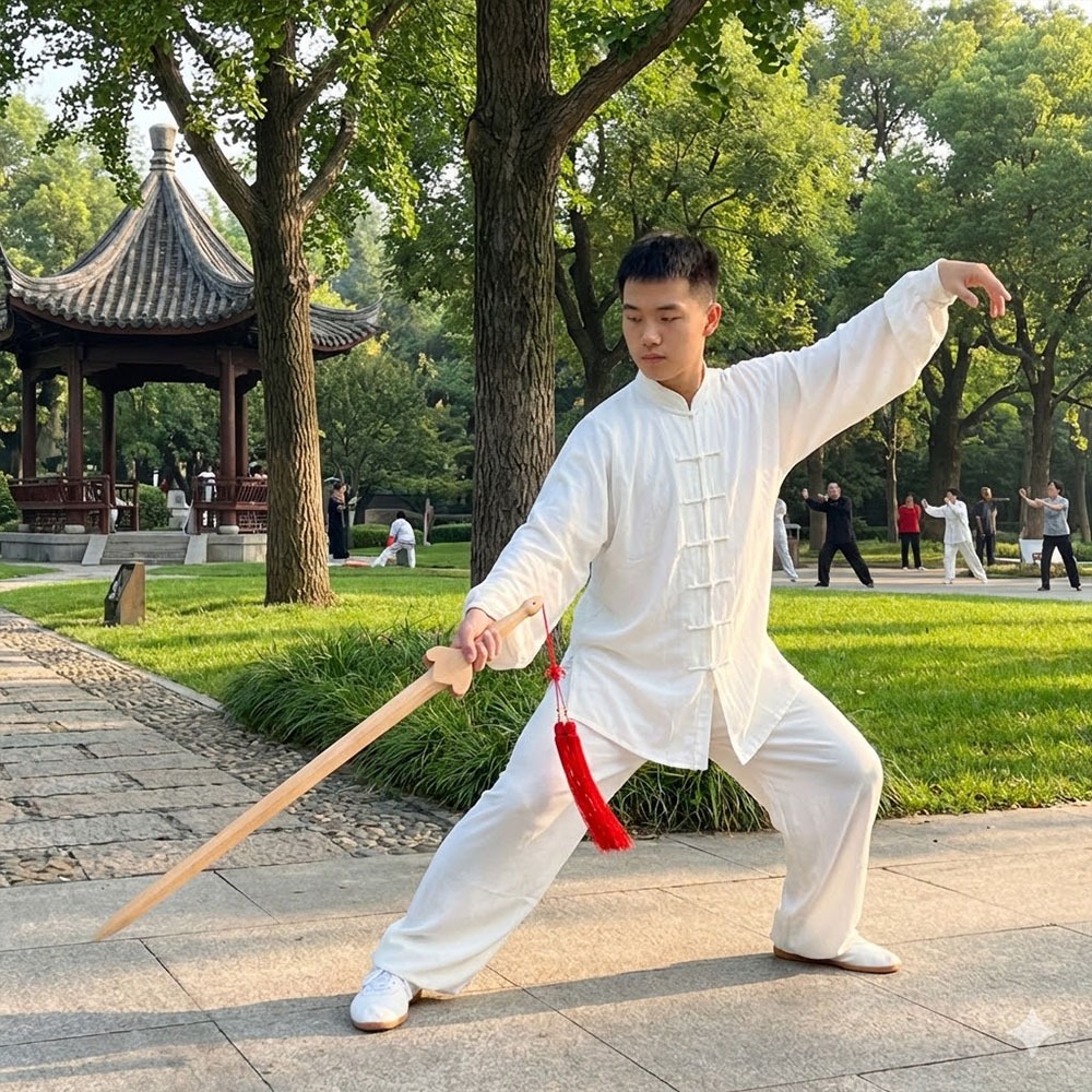 ~子甄彣璟~實心木劍 安全木劍 太極劍 堅硬耐摔 武術練習 木劍 太極拳  武術劍 練功劍 劍 晨練劍 表演劍 未開刃-細節圖8