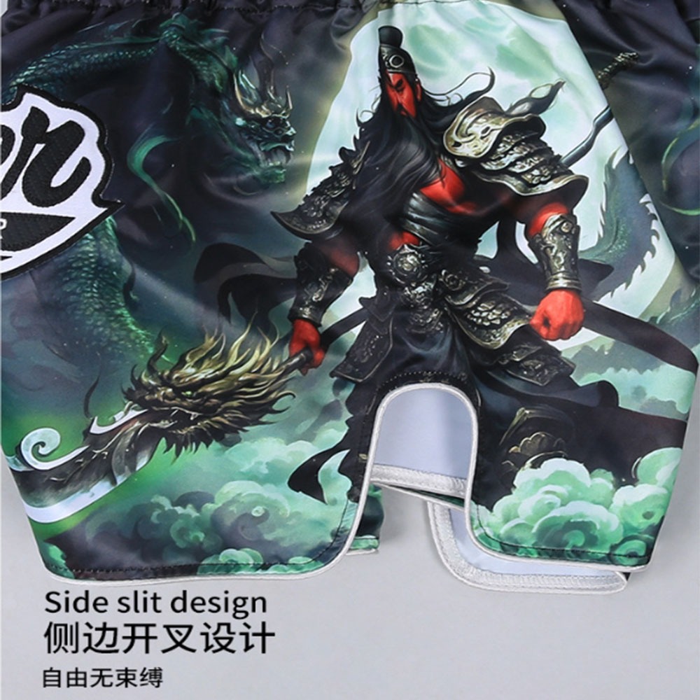 ~子甄彣璟~拳擊褲 貼布刺繡不脫落 拳擊短褲 跆拳褲 泰拳褲 散打褲 格鬥褲 搏擊褲 透氣排汗 短褲 運動褲 武術褲 訓-細節圖3