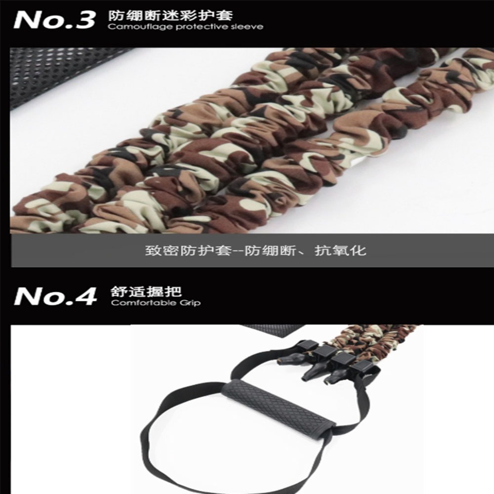 ~子甄彣璟~多功能擴胸拉力器 開肩拉背多功能訓練 三孔拉力管套 三管拉力繩 3檔阻力拉力器-細節圖2