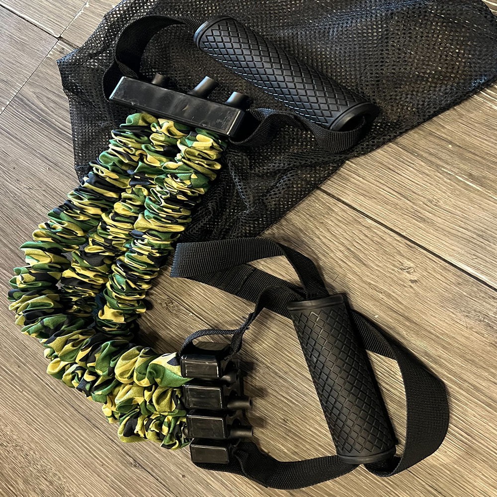 ~子甄彣璟~多功能擴胸拉力器 開肩拉背多功能訓練 三孔拉力管套 三管拉力繩 3檔阻力拉力器-細節圖5