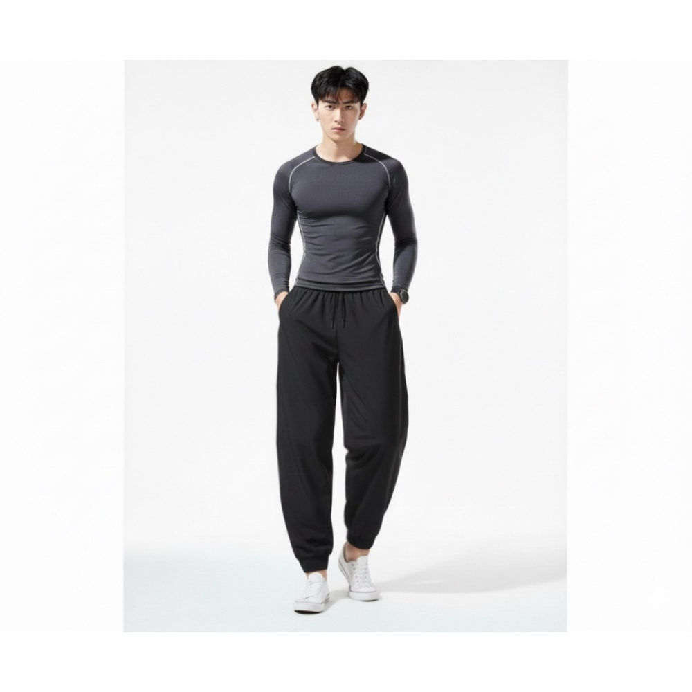 子甄彣璟~ 功夫褲 運動九分褲 高彈力 聚酯萊卡 跨步不卡 男女適穿 運動風高彈力九分褲 男女共穿 太極拳 伸展訓練-細節圖4