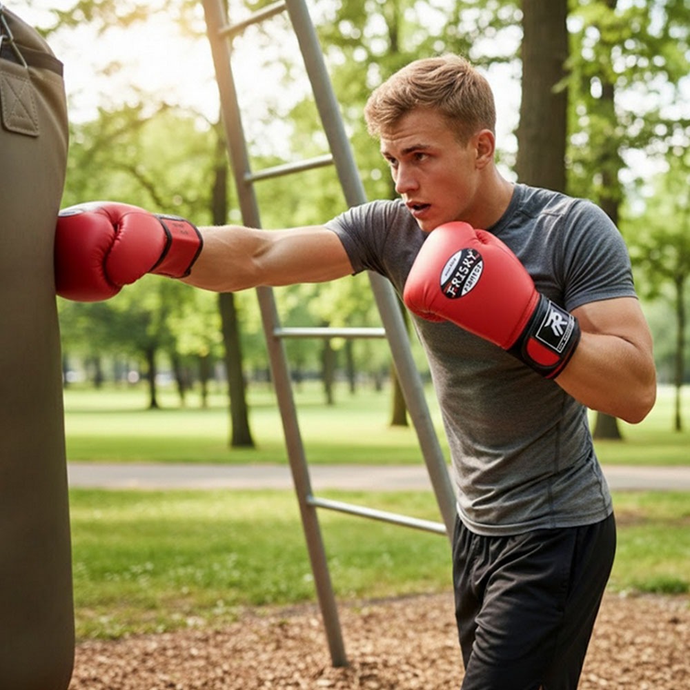 ~子甄彣璟~FR超纖皮拳套 拳擊手套 乳膠複合內膽 高質感 耐磨透氣 散打 泰拳 拳套 搏擊-細節圖4