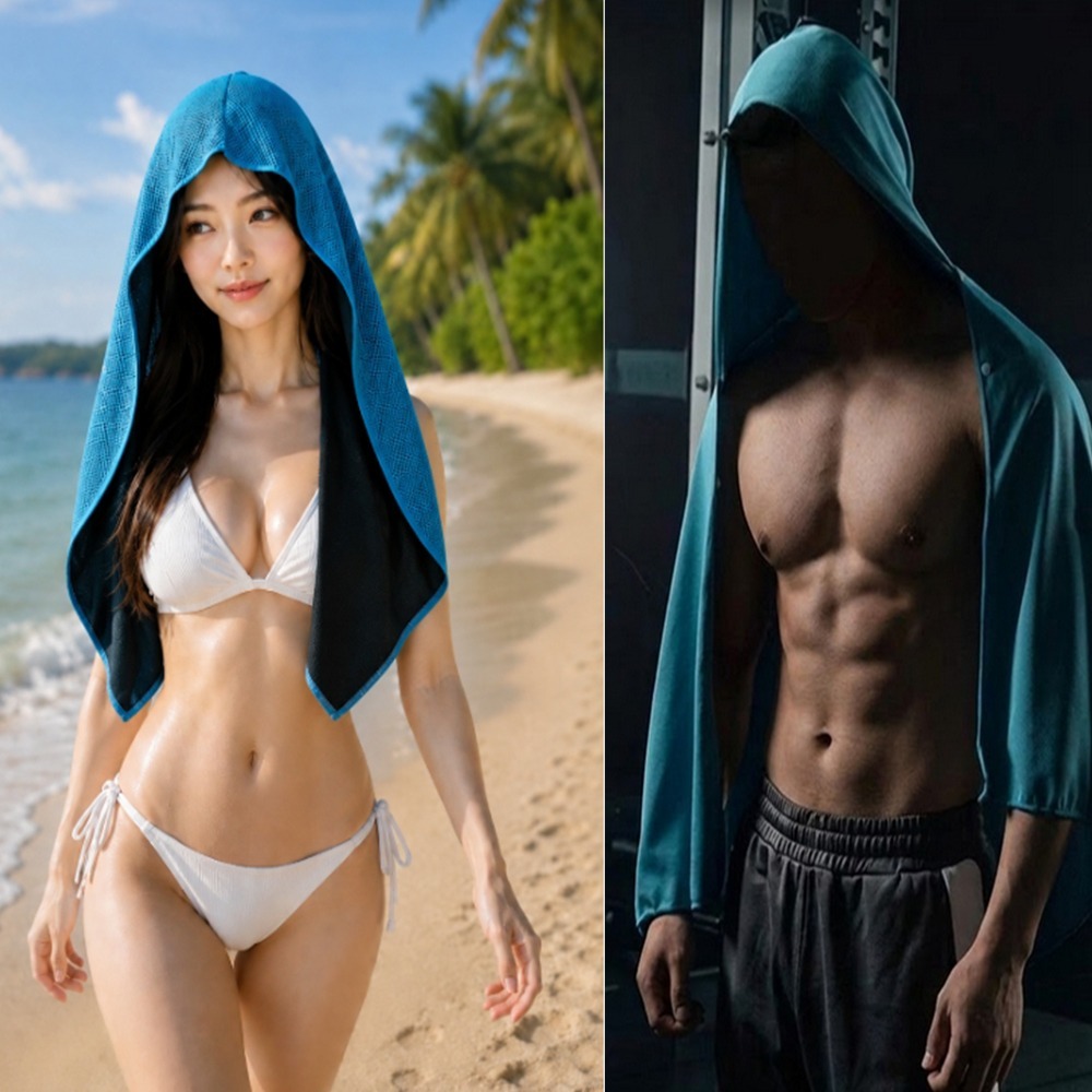 ~子甄彣璟~夏日抗暑神器 防曬斗篷帽 / 防曬披肩帽 冰感透氣 遮陽帽 涼感彈性排汗速乾 外送/釣魚/登山/海邊 機車族-細節圖3