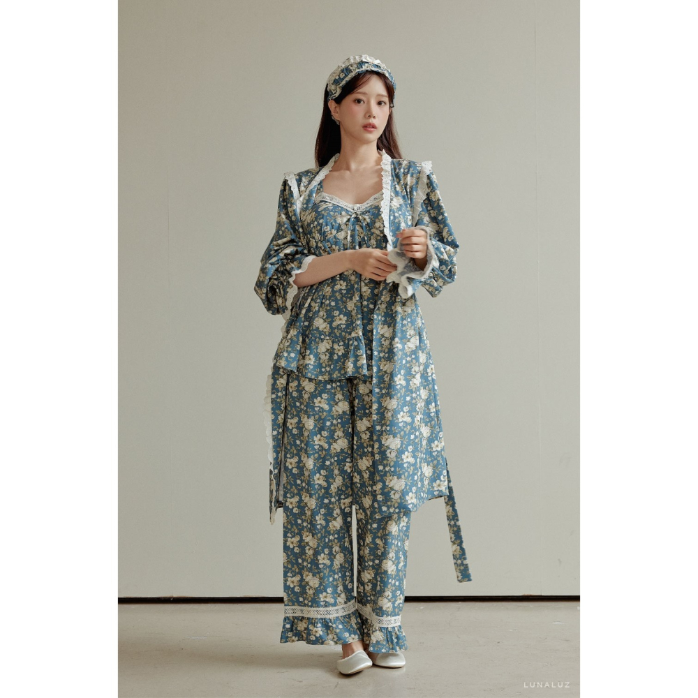 莫代爾睡袍(含髮帶)✧韓國LUNALUZ✧-細節圖2
