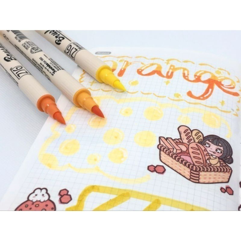 [布紙是朋友]吳竹 kuretake 軟頭筆 手帳筆 雙頭軟筆 雙色軟刷頭麥克筆 MS7700 單支-細節圖3