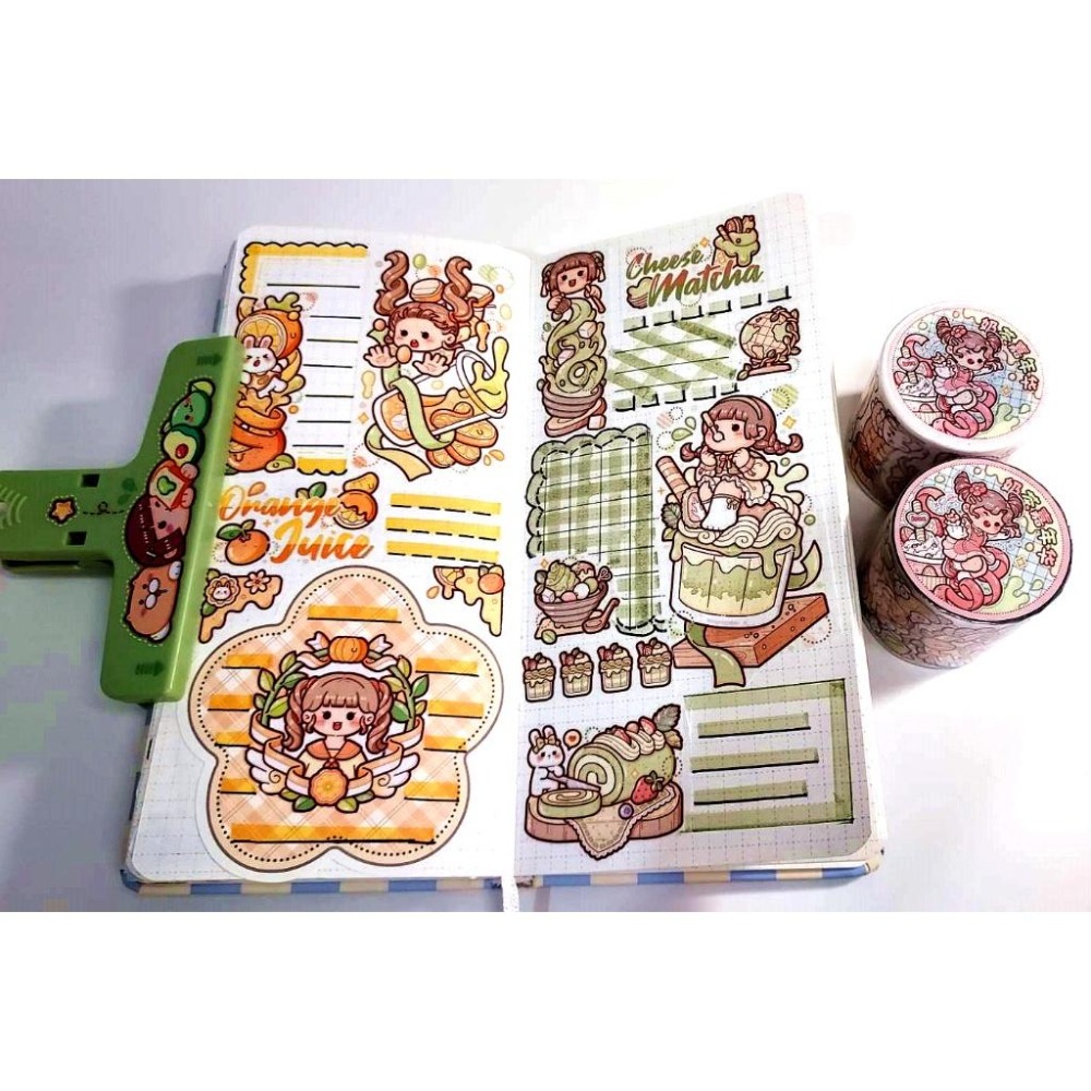 [布紙是朋友]整卷 小麻薯 奶茶嘉年華 魔幻世界 海的女兒 十二星座 手帳 小麻糬 紙膠帶 現貨-細節圖4