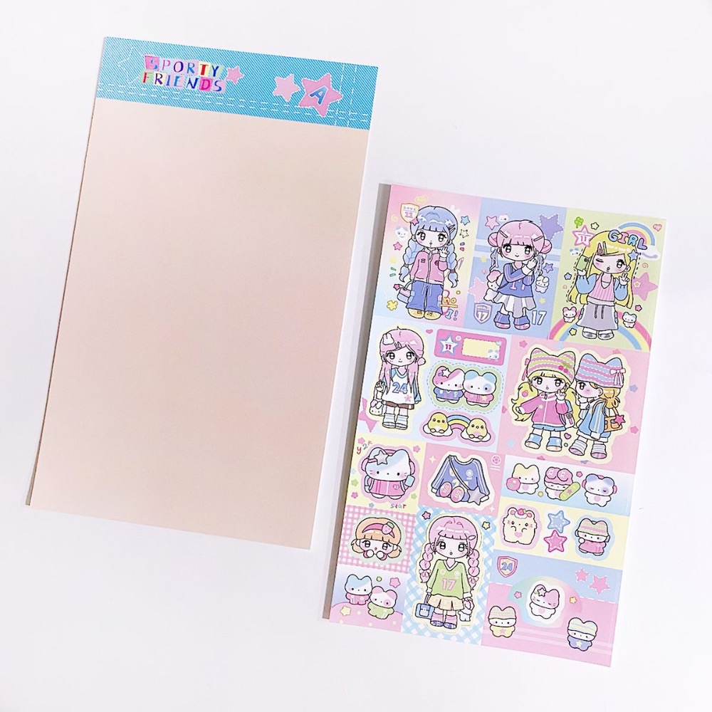 【採購日記】台灣現貨 咕卡可愛女孩貼紙 鹽系素材 手帳貼紙-細節圖3
