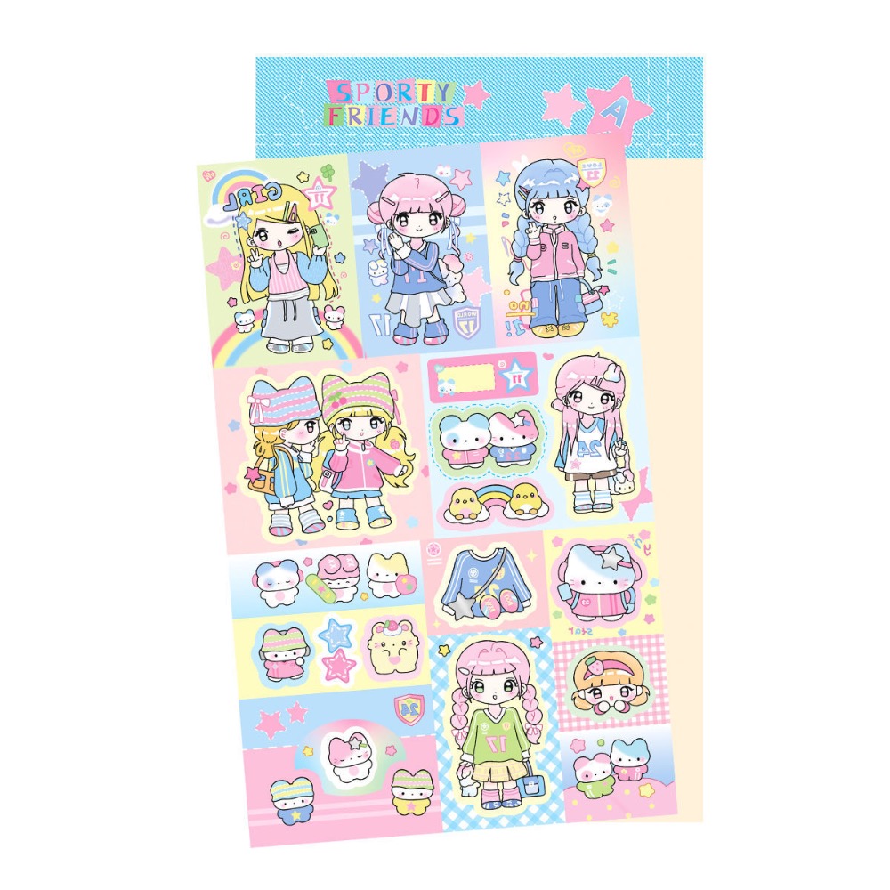 【採購日記】台灣現貨 咕卡可愛女孩貼紙 鹽系素材 手帳貼紙-細節圖5