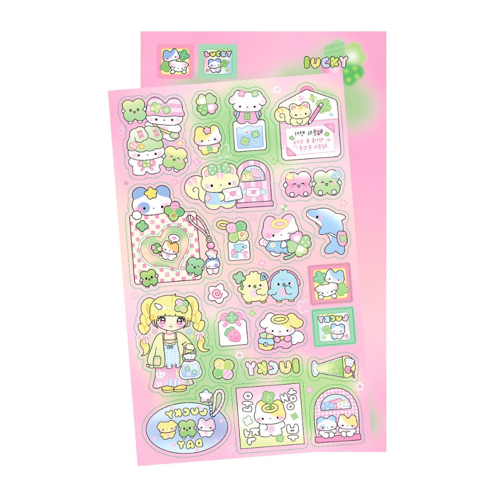 【採購日記】台灣現貨 咕卡可愛女孩貼紙 鹽系素材 手帳貼紙-細節圖6