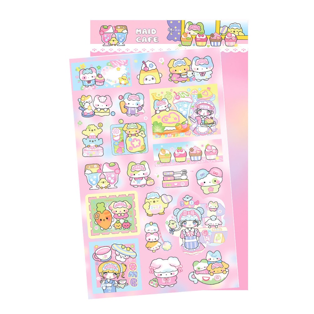 【採購日記】台灣現貨 咕卡可愛女孩貼紙 鹽系素材 手帳貼紙-細節圖8