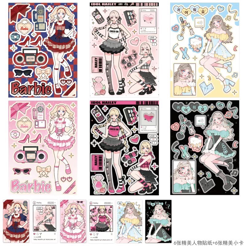 【採購日記】預售 辣子星原創海莉人物咕卡貼紙-細節圖4