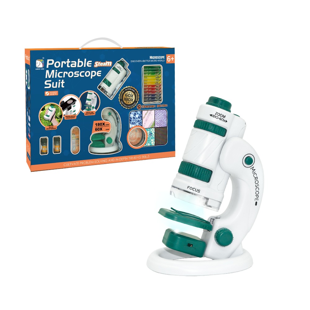 【覓寶】預售 兒童顯微鏡1600倍 可攜式科學實驗禮盒套裝小學生物科學玩具實驗器材小實驗科教玩具-規格圖4