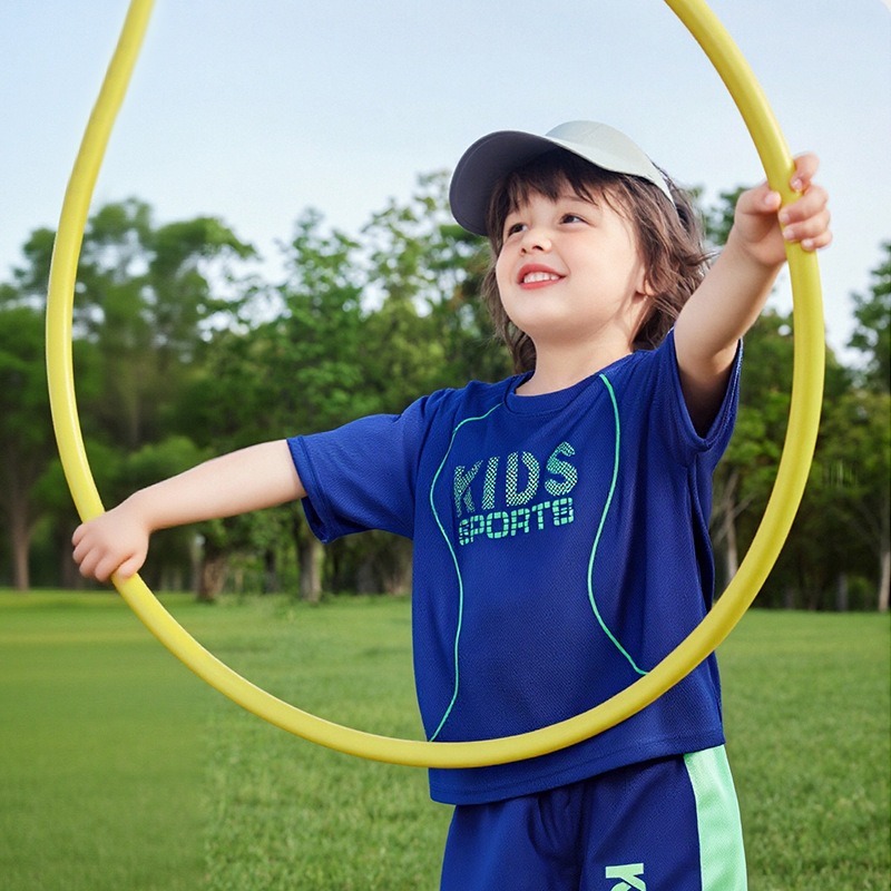 【覓寶·預售】男童運動速乾透氣兒童短袖球服套裝男童女童快乾運動桌球羽球籃球足球訓練短袖套装-規格圖9