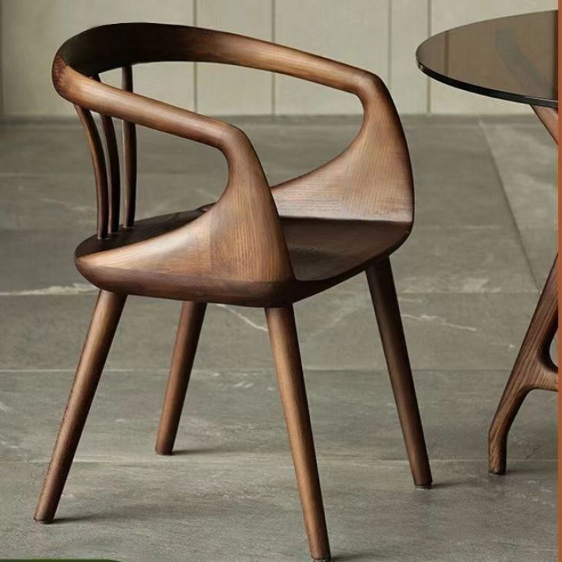 【覓寶】预售 北歐設計師 餐椅 實木椅子 餐廳椅書桌椅 寫字椅 北歐椅 休閒椅 化妝台椅 靠背椅子 辦公椅  接待椅-細節圖2