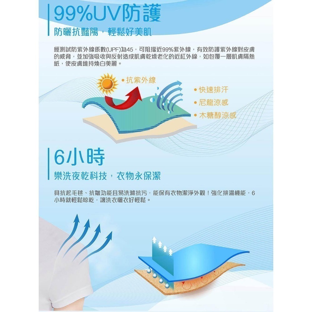 【WIWI】素面防曬排汗涼感衣(麻花灰 童70-150)-細節圖5