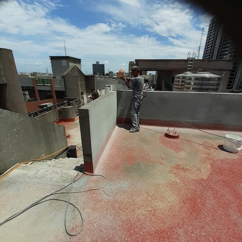 【聯韋樹脂】L-213 水性壁用雙液彈泥–水泥色（噴塗式） 雙液彈泥 防水彈泥 壓克力彈性水泥 噴塗材 機具噴塗施作-細節圖5