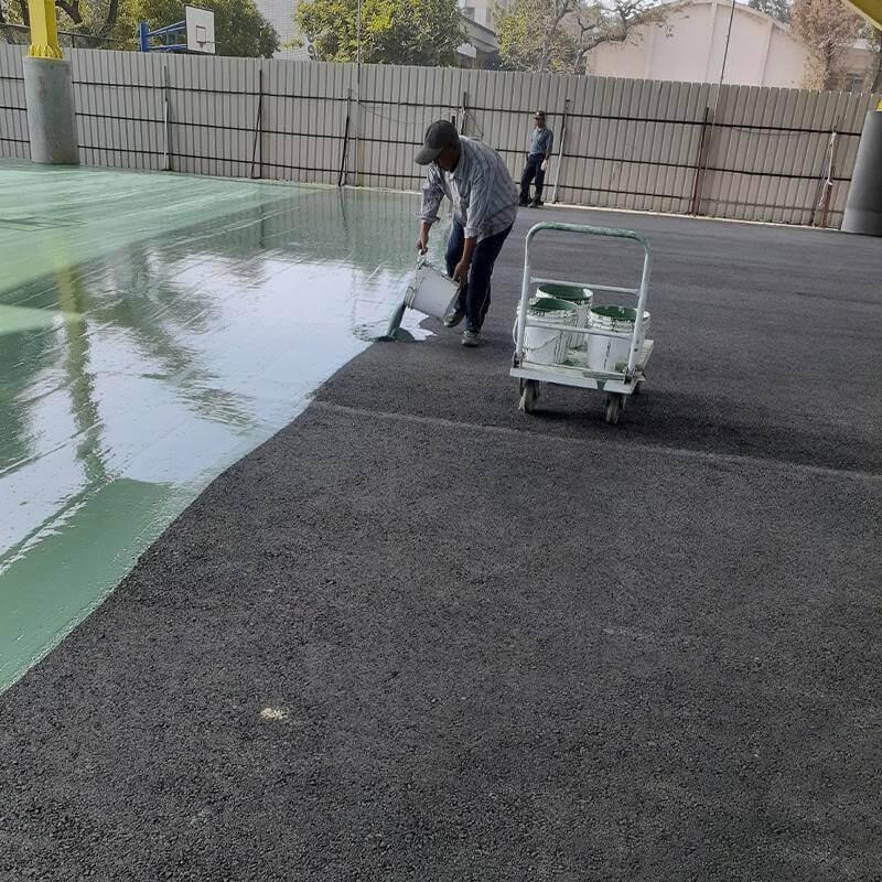 【聯韋樹脂】L-248 水性壓克力球場自平流展–水泥色略綠 壓克力球場材 壓克力樹脂基材 中材 水性地坪漆 瀝青柏油-細節圖2