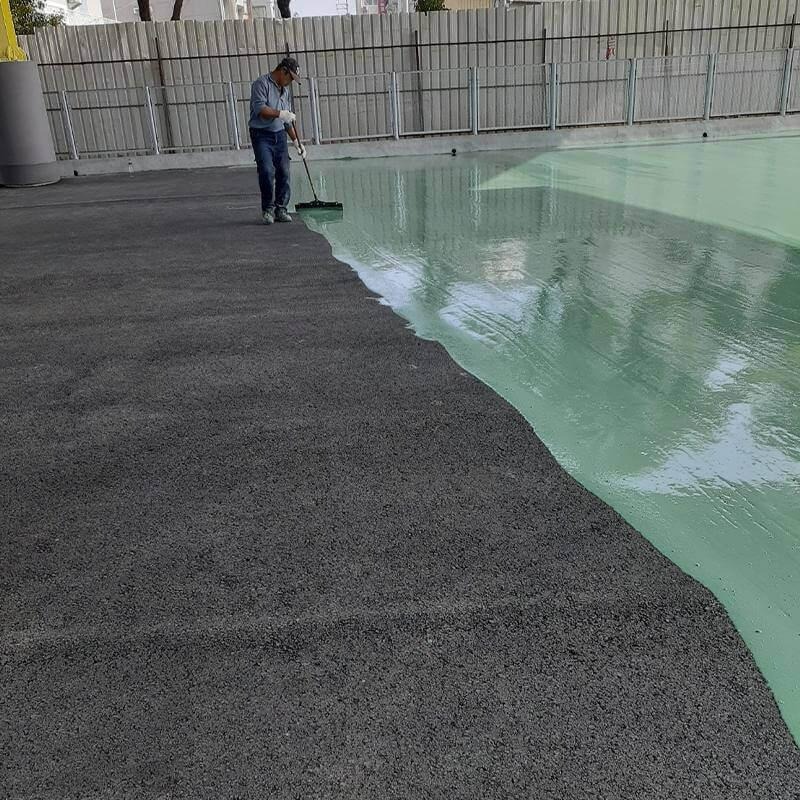 【聯韋樹脂】L-248 水性壓克力球場自平流展–水泥色略綠 壓克力球場材 壓克力樹脂基材 中材 水性地坪漆 瀝青柏油-細節圖3