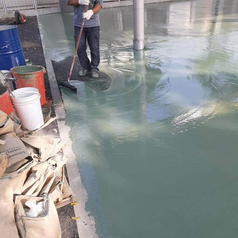 【聯韋樹脂】L-248 水性壓克力球場自平流展–水泥色略綠 壓克力球場材 壓克力樹脂基材 中材 水性地坪漆 瀝青柏油-細節圖4