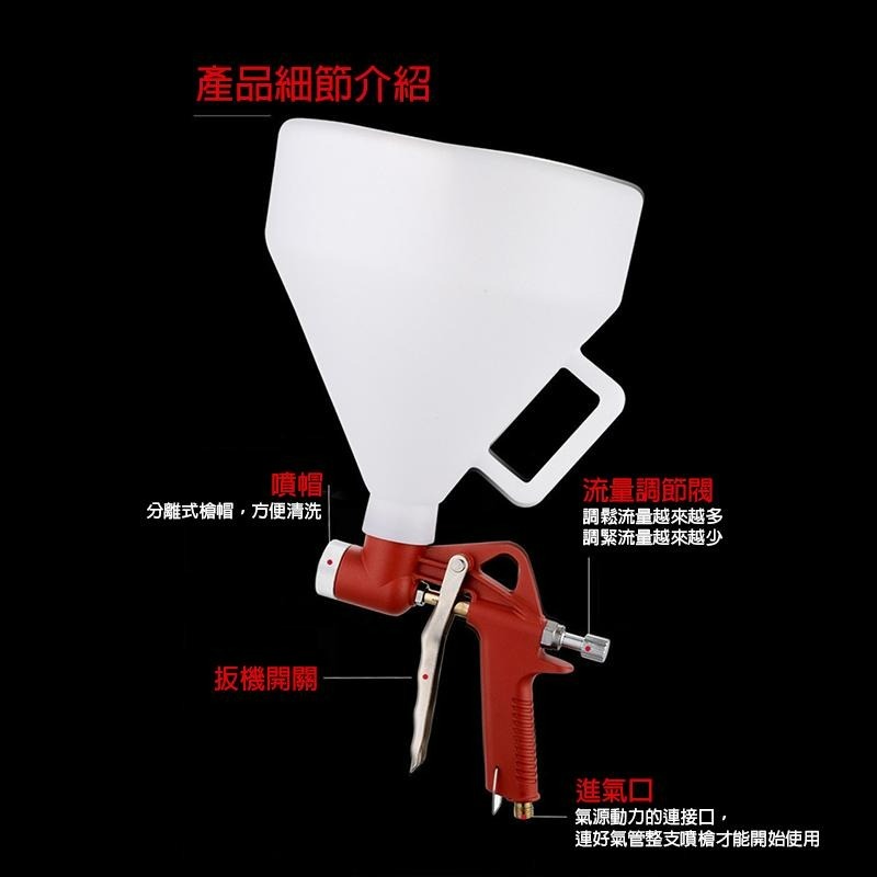 【聯韋樹脂】石頭漆噴槍 水泥噴槍 彈泥噴槍 彈性水泥噴槍 真石漆噴槍 纖維噴槍 塗料噴槍 防水漆噴槍 沙漿噴槍 帶壺-細節圖3