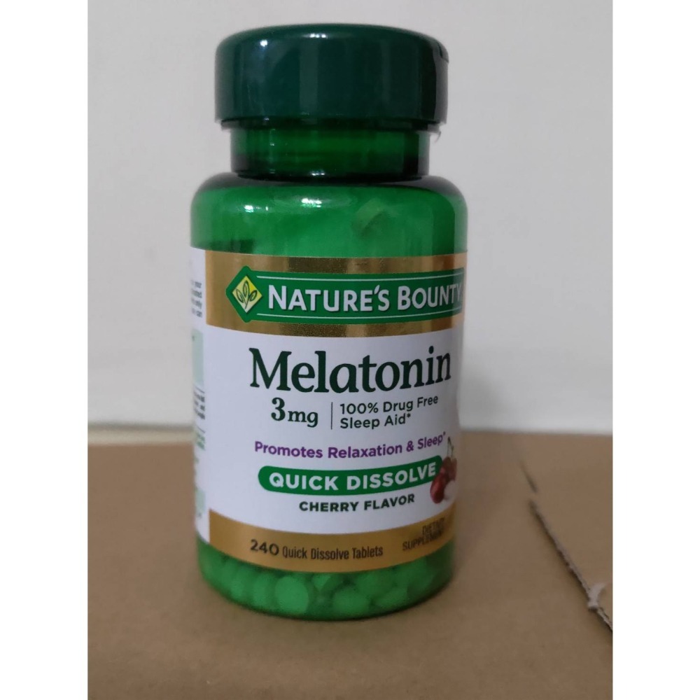 <特價現貨(2026/11)>美國 自然之寶 Nature＇s Bounty 3 毫克支持好眠櫻桃味速溶片，240 片-細節圖2