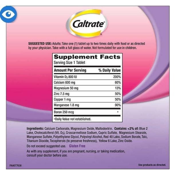 【現貨】美國好市多 Caltrate 挺立 骨骼保健 高級版(鈣+D3+礦物質)，效期2026/07-細節圖7