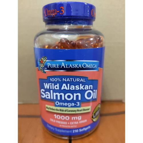＂現貨＂美國純阿拉斯加 Pure Alaska Omega Wild Fish Oil 野生鮭魚油210顆(12/24