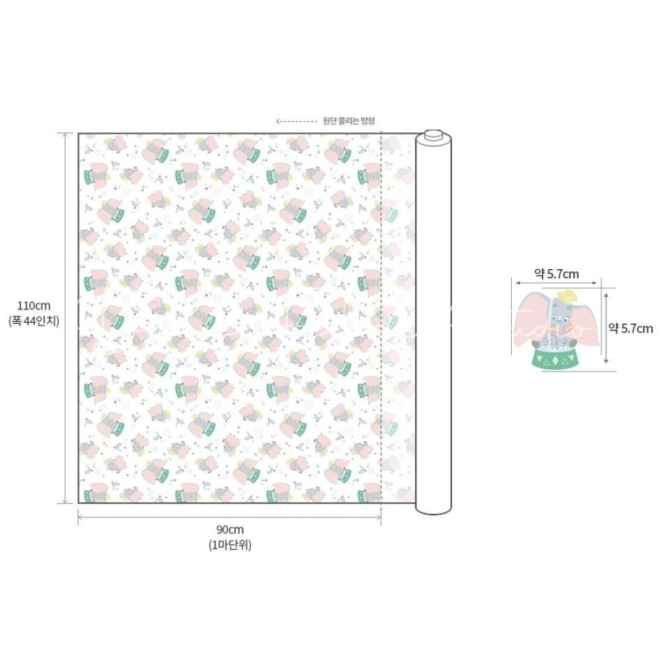 🌸現貨🌸韓國布 純棉布 甜蜜的小飛象 Dumbo 呆寶 迪士尼系列 薄棉布 棉布 D妹韓國布料 米奇 有機棉-細節圖8